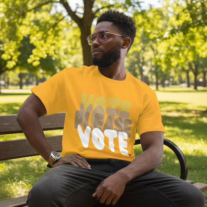 Please Vote in Sunny Yellow Unisex T-Shirt
