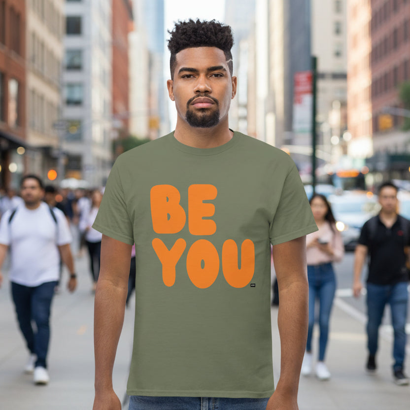 Be You in Olive Green and Orange Unisex T-Shirt