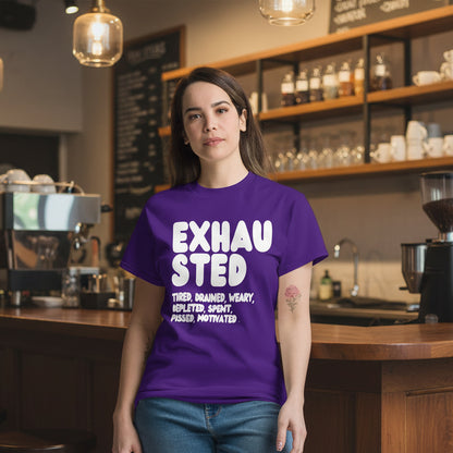 Exhausted in Purple Unisex T-Shirt
