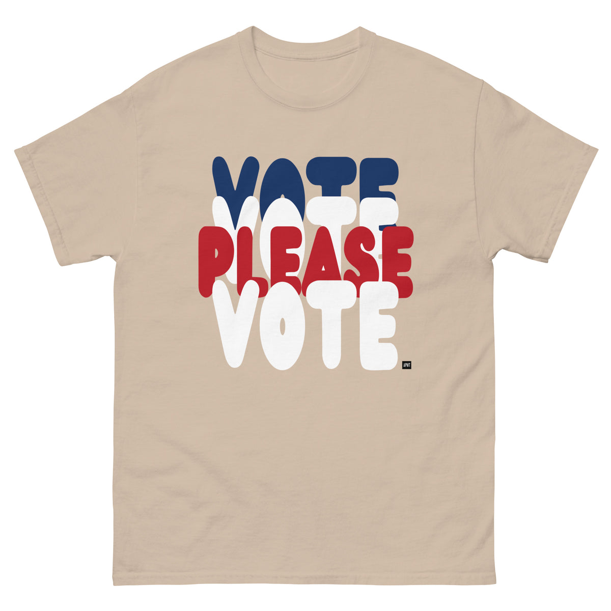 the APWT Gift Shop's Please Vote Unisex T-Shirt from the APWT Vote Shop in Beige