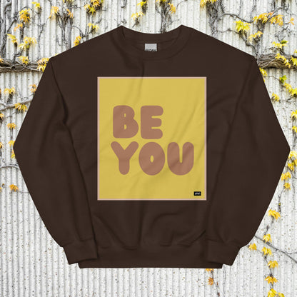 Be You in Yellow and Brown Unisex Crew Neck Sweatshirt - Available in Assorted Colors
