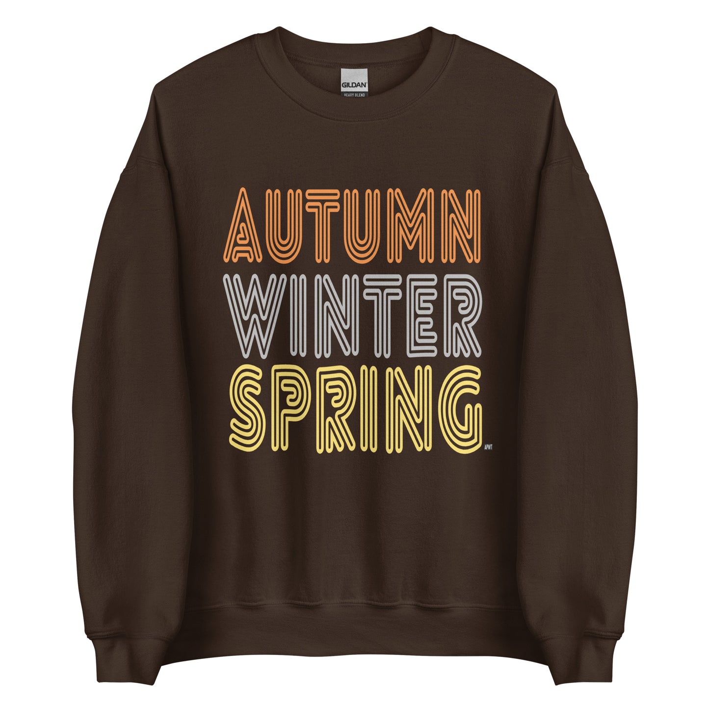 APWT Gift Shop's Fall in Autumn Unisex Crew Neck Sweatshirt from the Day in the Life Collection in Brown