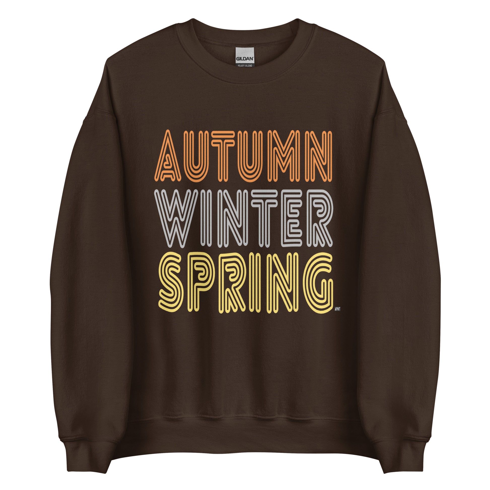 APWT Gift Shop's Fall in Autumn Unisex Crew Neck Sweatshirt from the Day in the Life Collection in Brown