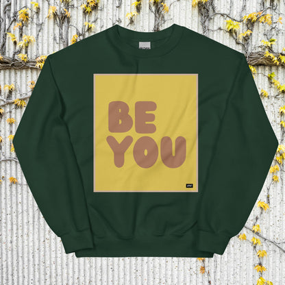 Be You in Yellow and Brown Unisex Crew Neck Sweatshirt - Available in Assorted Colors