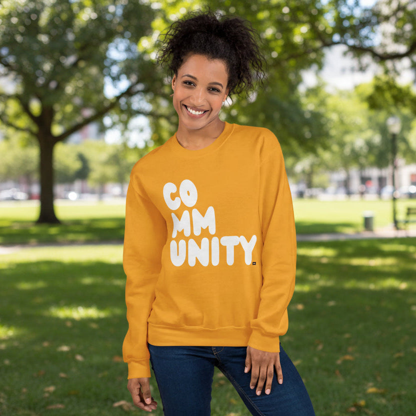A Community in Sunflower Yellow Unisex Crew Neck Sweatshirt - The APWT Gift Shop