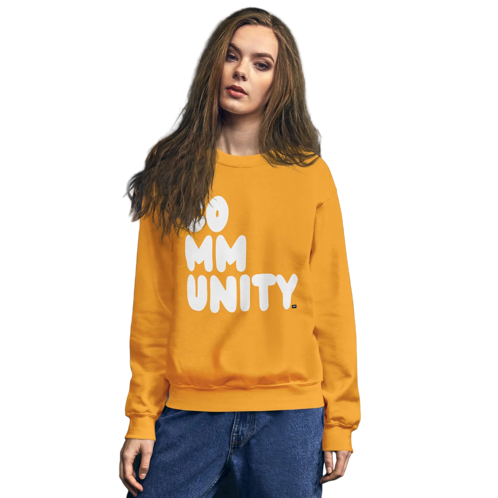 A Community in Sunflower Yellow Unisex Crew Neck Sweatshirt - The APWT Gift Shop