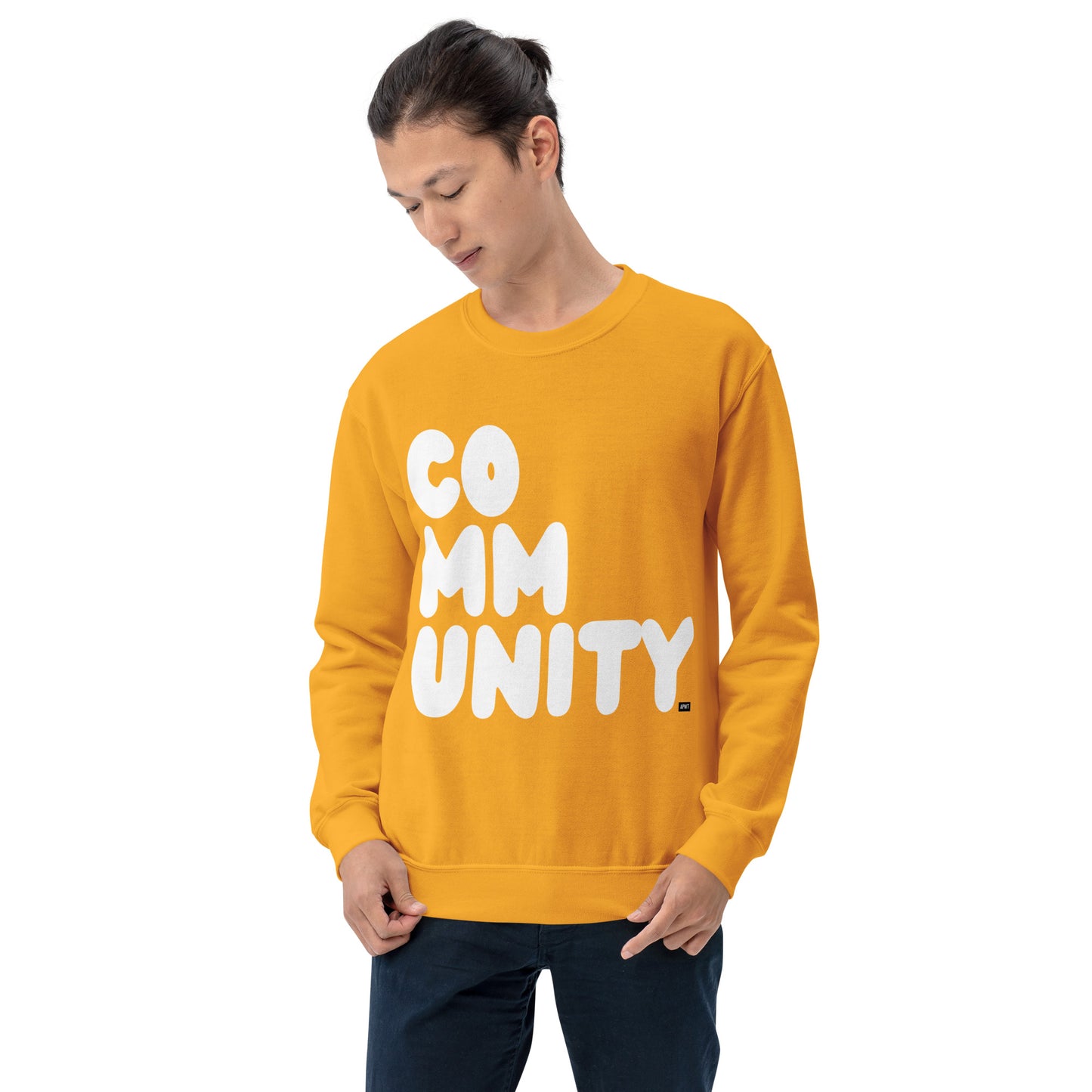 A Community in Sunflower Yellow Unisex Crew Neck Sweatshirt - The APWT Gift Shop