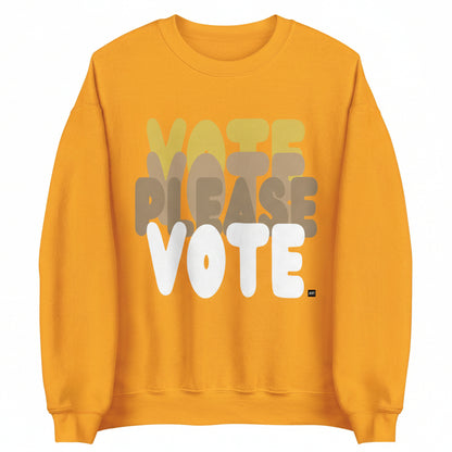 Please Vote in Sunny Yellow Unisex Crew Neck Sweatshirt - The APWT Gift Shop