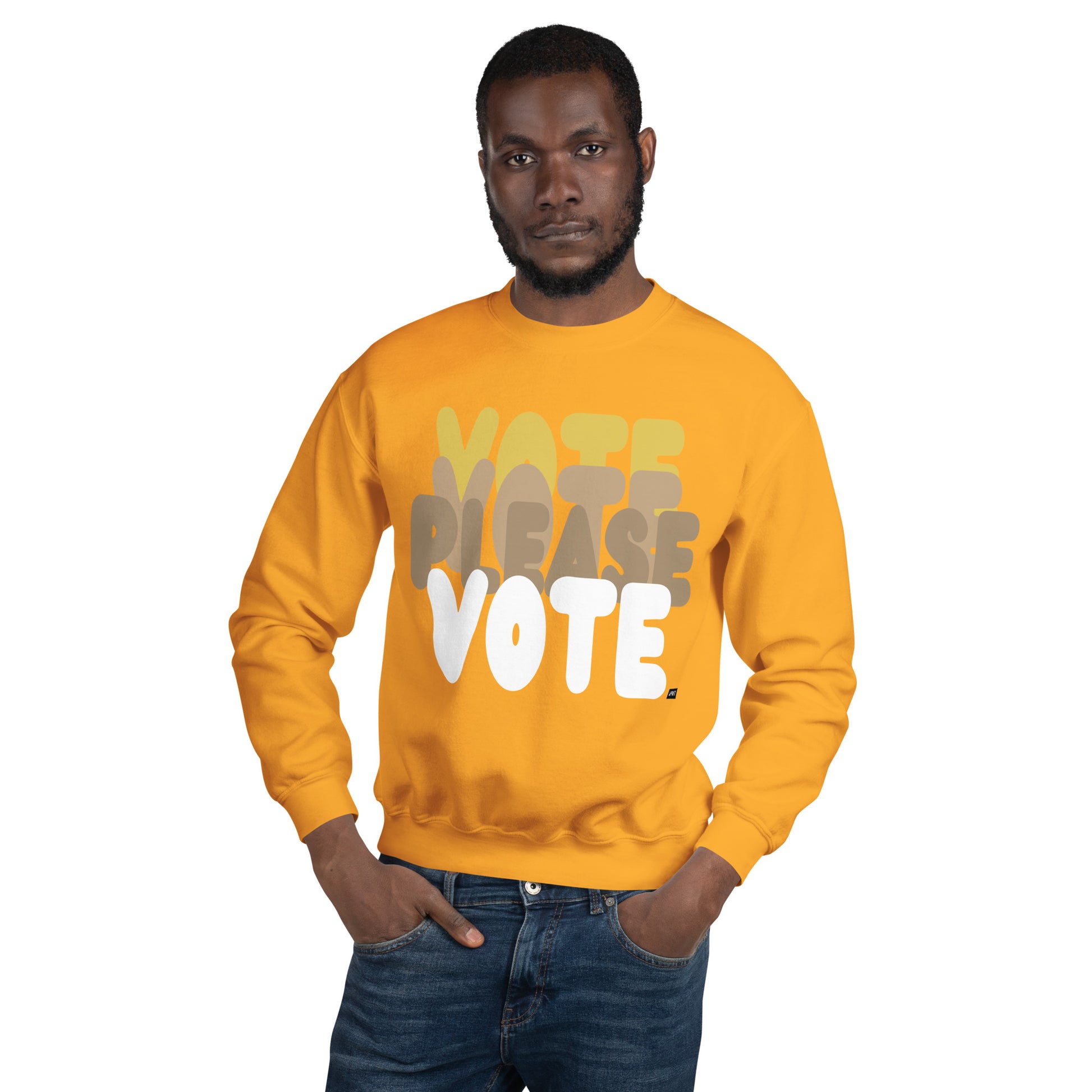 Please Vote in Sunny Yellow Unisex Crew Neck Sweatshirt - The APWT Gift Shop