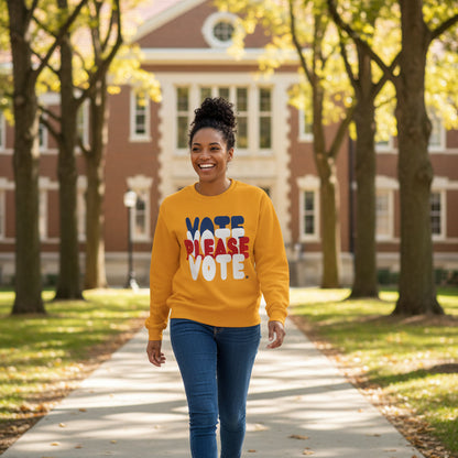 Please Vote Unisex Crew Neck Sweatshirt - Available in Assorted Colors
