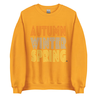APWT Gift Shop's Fall in Autumn Unisex Crew Neck Sweatshirt from the Day in the Life Collection in Gold/Yellow
