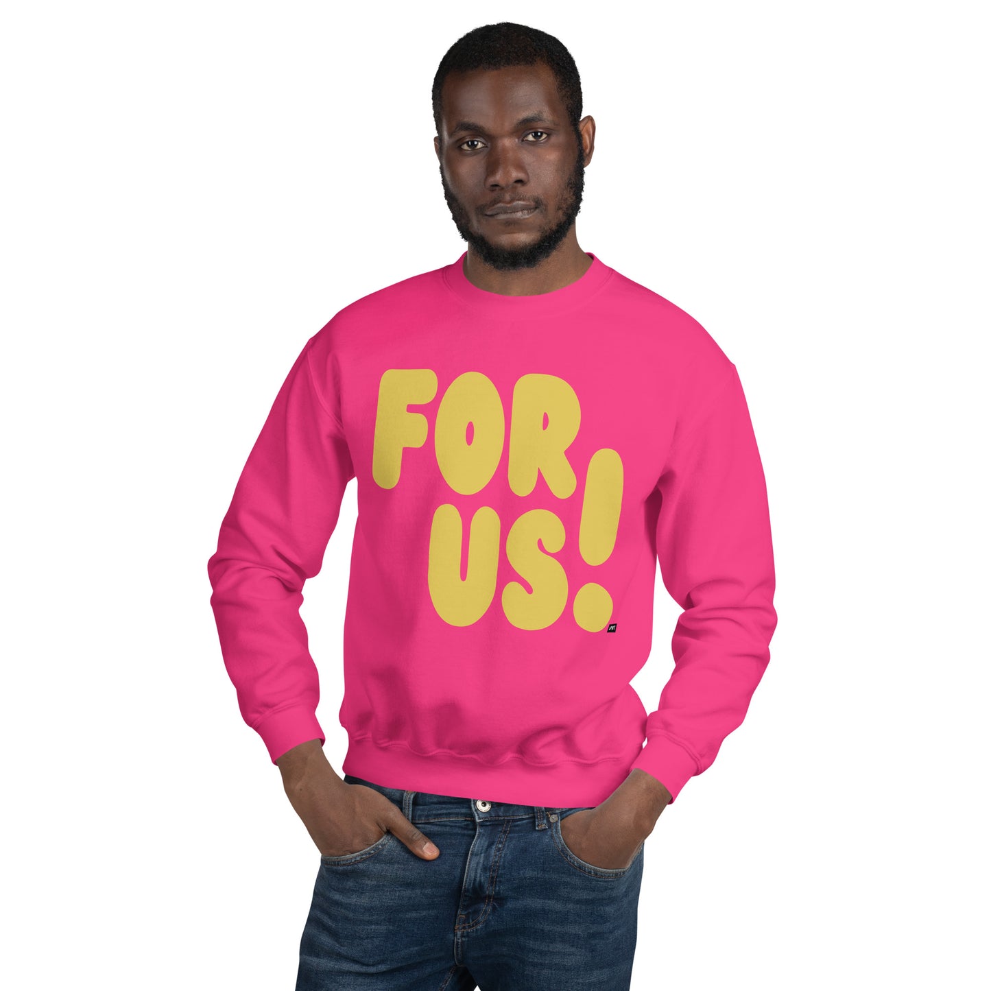 For Us in Pink and Yellow Unisex Crew Neck Sweatshirt - The APWT Gift Shop