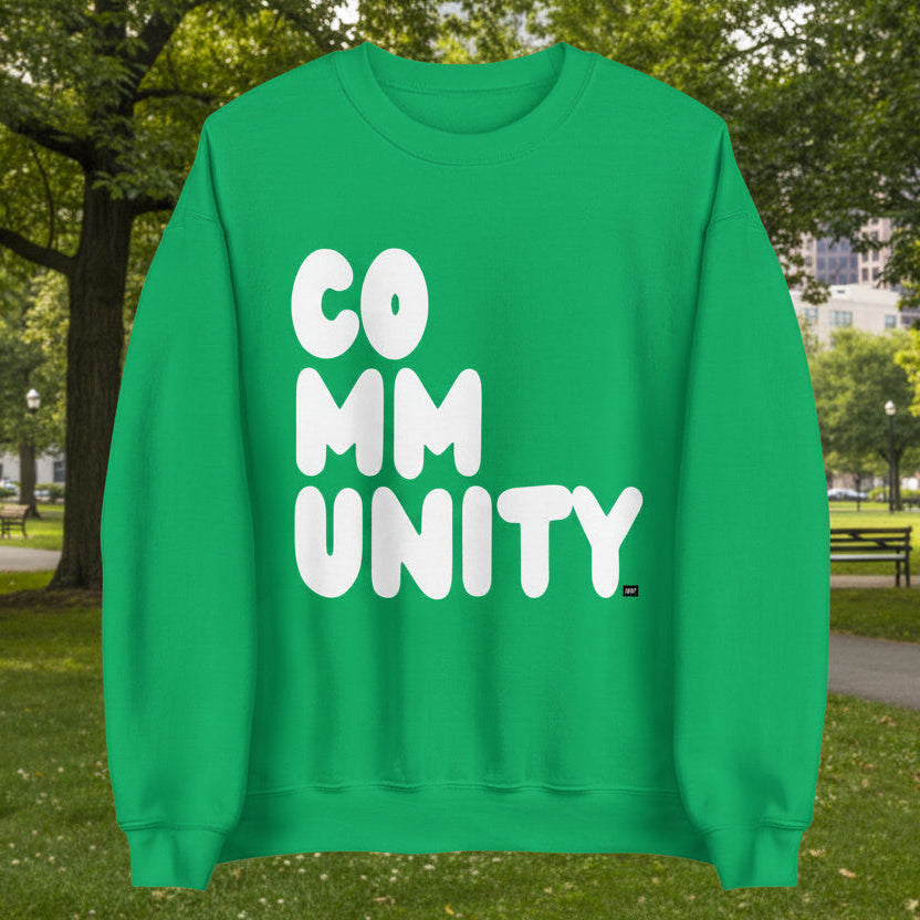 A Community in Green Grass Unisex Crew Neck Sweatshirt