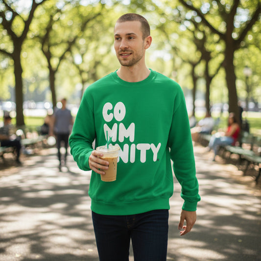 A Community in Green Grass Unisex Crew Neck Sweatshirt