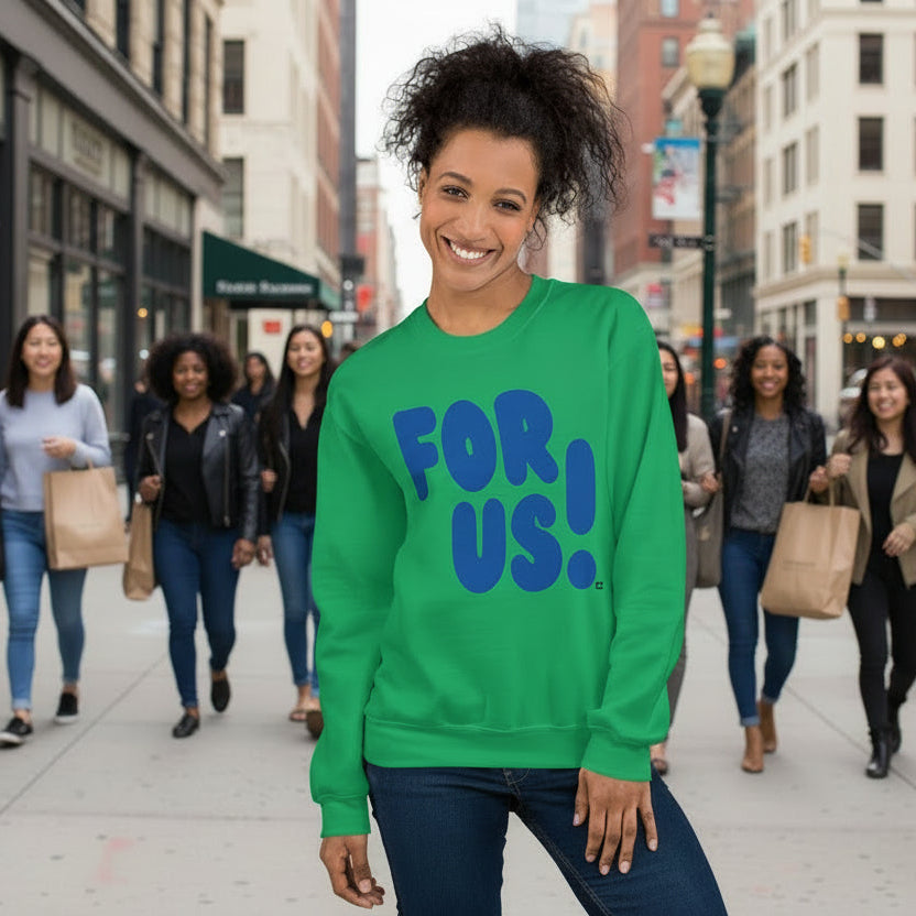 For Us in Green and Blue Unisex Crew Neck Sweatshirt - The APWT Gift Shop