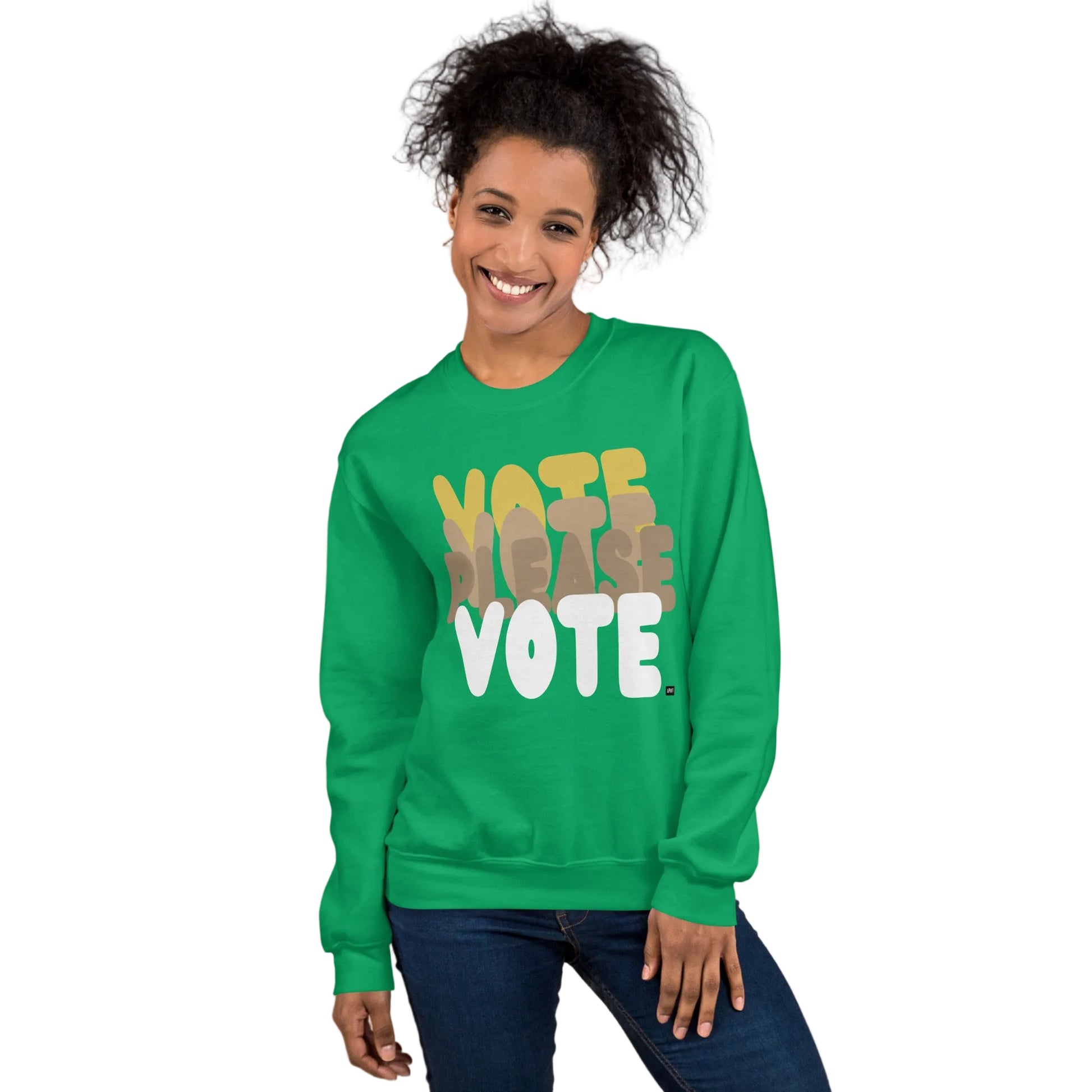 Please Vote in Green Spaces Unisex Crew Neck Sweatshirt - The APWT Gift Shop