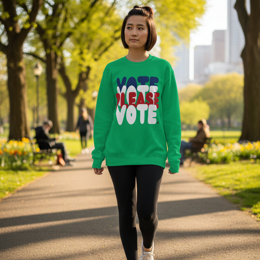 Please Vote Unisex Crew Neck Sweatshirt - Available in Assorted Colors