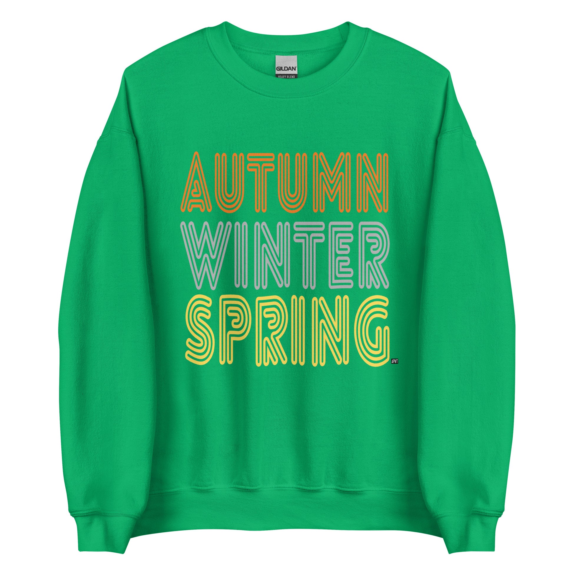 APWT Gift Shop's Fall in Autumn Unisex Crew Neck Sweatshirt from the Day in the Life Collection in Green