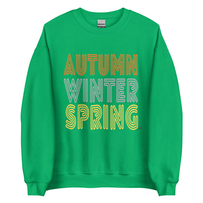 APWT Gift Shop's Fall in Autumn Unisex Crew Neck Sweatshirt from the Day in the Life Collection in Green