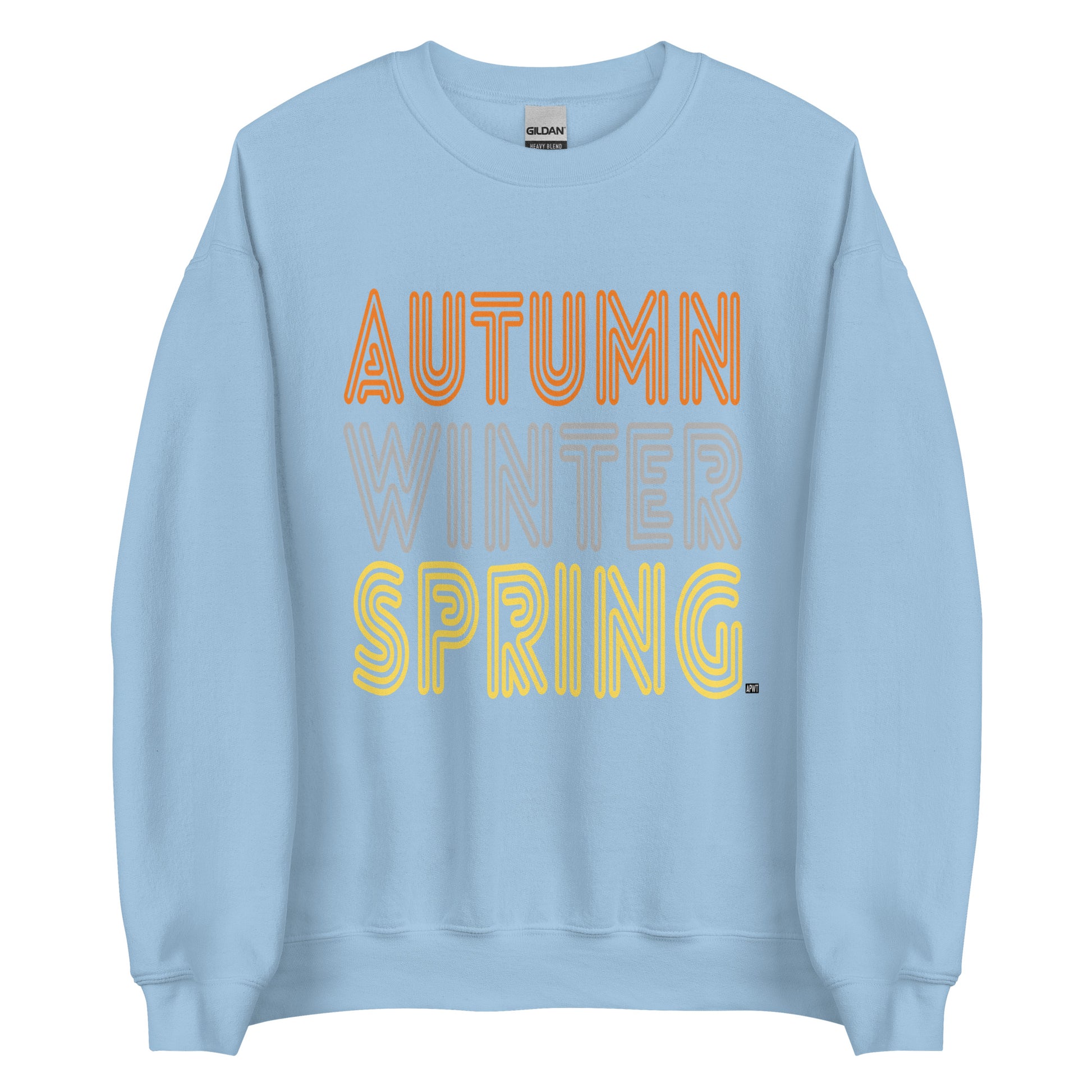 APWT Gift Shop's Fall in Autumn Unisex Crew Neck Sweatshirt from the Day in the Life Collection in Light Blue