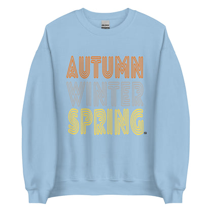 APWT Gift Shop's Fall in Autumn Unisex Crew Neck Sweatshirt from the Day in the Life Collection in Light Blue