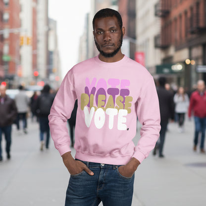 Please Vote in Primaries Pink Unisex Crew Neck Sweatshirt - The APWT Gift Shop