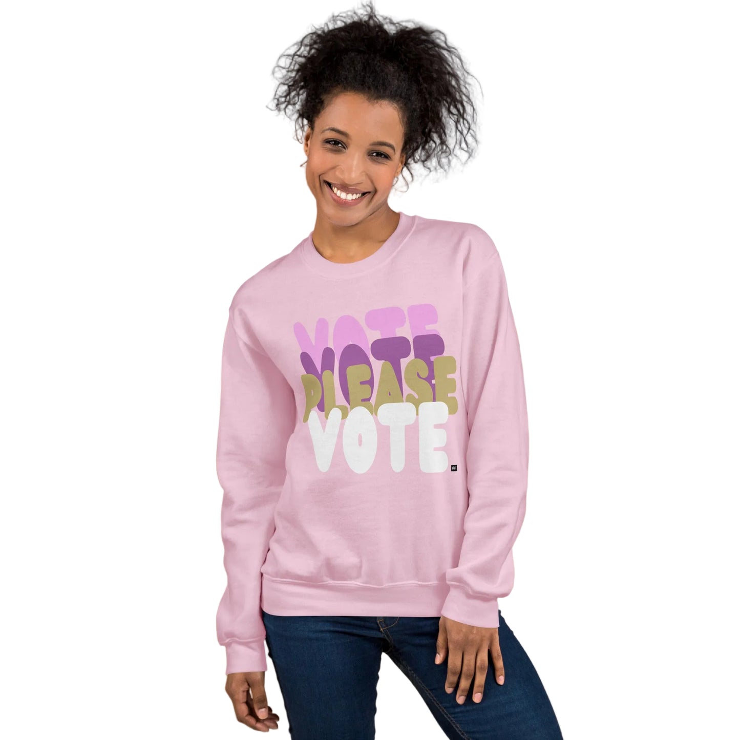 Please Vote in Primaries Pink Unisex Crew Neck Sweatshirt - The APWT Gift Shop
