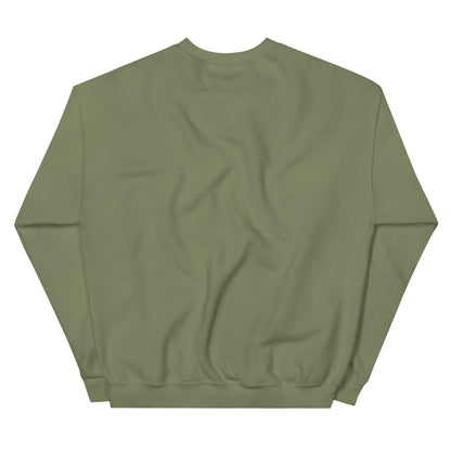 The APWT Gift Shop's Be You in Olive Green and Orange Unisex Crew Neck Sweatshirt from the Be You Collection's back
