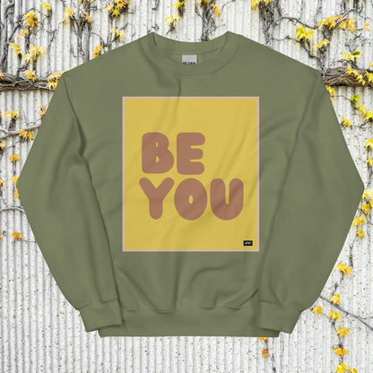 Be You in Yellow and Brown Unisex Crew Neck Sweatshirt - Available in Assorted Colors