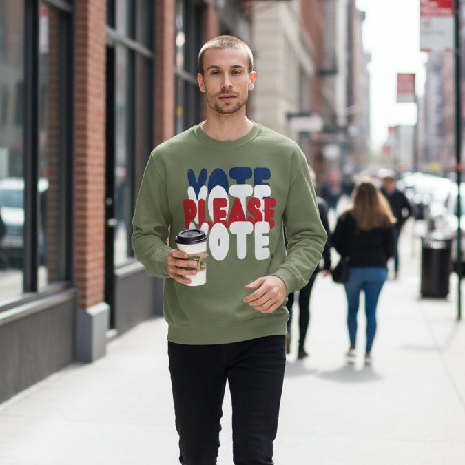 Please Vote Unisex Crew Neck Sweatshirt - Available in Assorted Colors