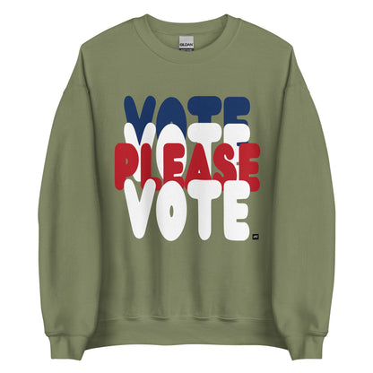 Please Vote Unisex Crew Neck Sweatshirt - Available in Assorted Colors