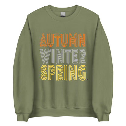 APWT Gift Shop's Fall in Autumn Unisex Crew Neck Sweatshirt from the Day in the Life Collection in Olive Green