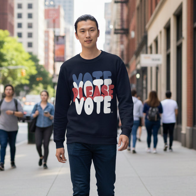 Please Vote Unisex Crew Neck Sweatshirt - Available in Assorted Colors