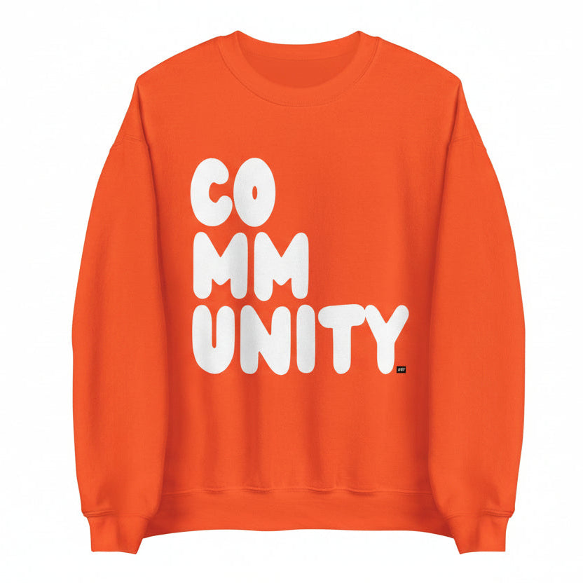 Community in Orange Citrus Unisex Crew Neck Sweatshirt - The APWT Gift Shop