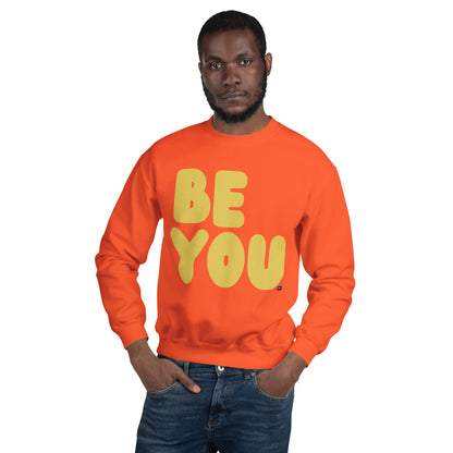 Be You in Orange and Yellow Unisex Crew Neck Sweatshirt