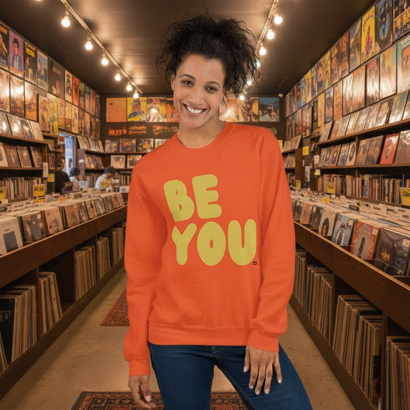 ProBe You in Orange and Yellow Unisex Crew Neck Sweatshirt - The APWT Gift Shop
