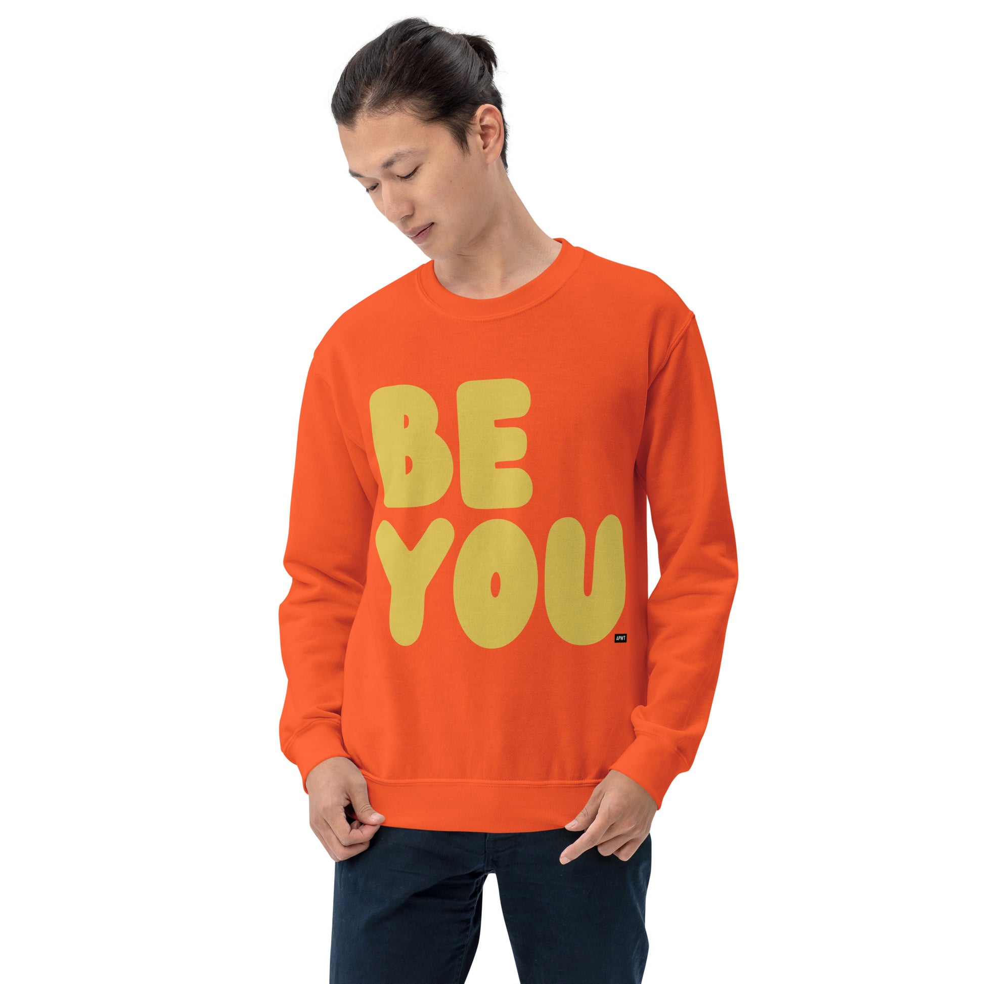 Be You in Orange and Yellow Unisex Crew Neck Sweatshirt - The APWT Gift Shop