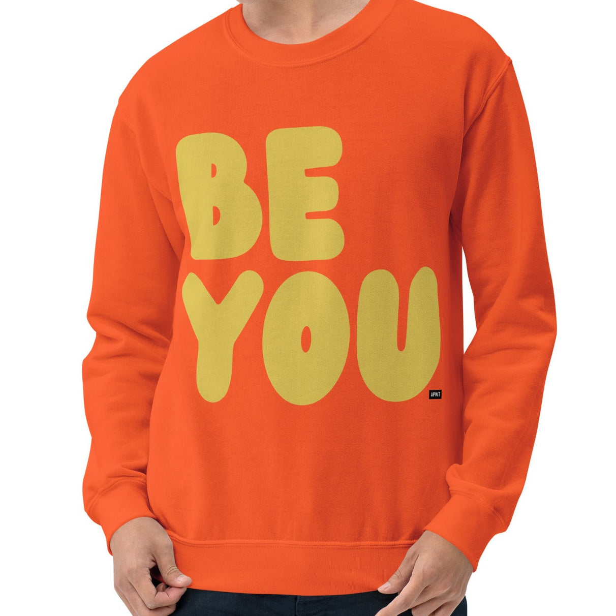 Be You in Orange and Yellow Unisex Crew Neck Sweatshirt