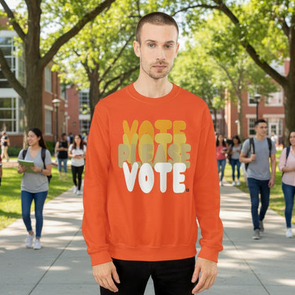 Please Vote in Orange Unisex Crew Neck Sweatshirt - The APWT Gift Shop
