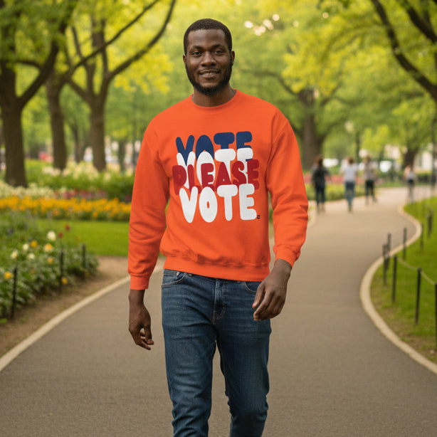 Please Vote Unisex Crew Neck Sweatshirt - Available in Assorted Colors