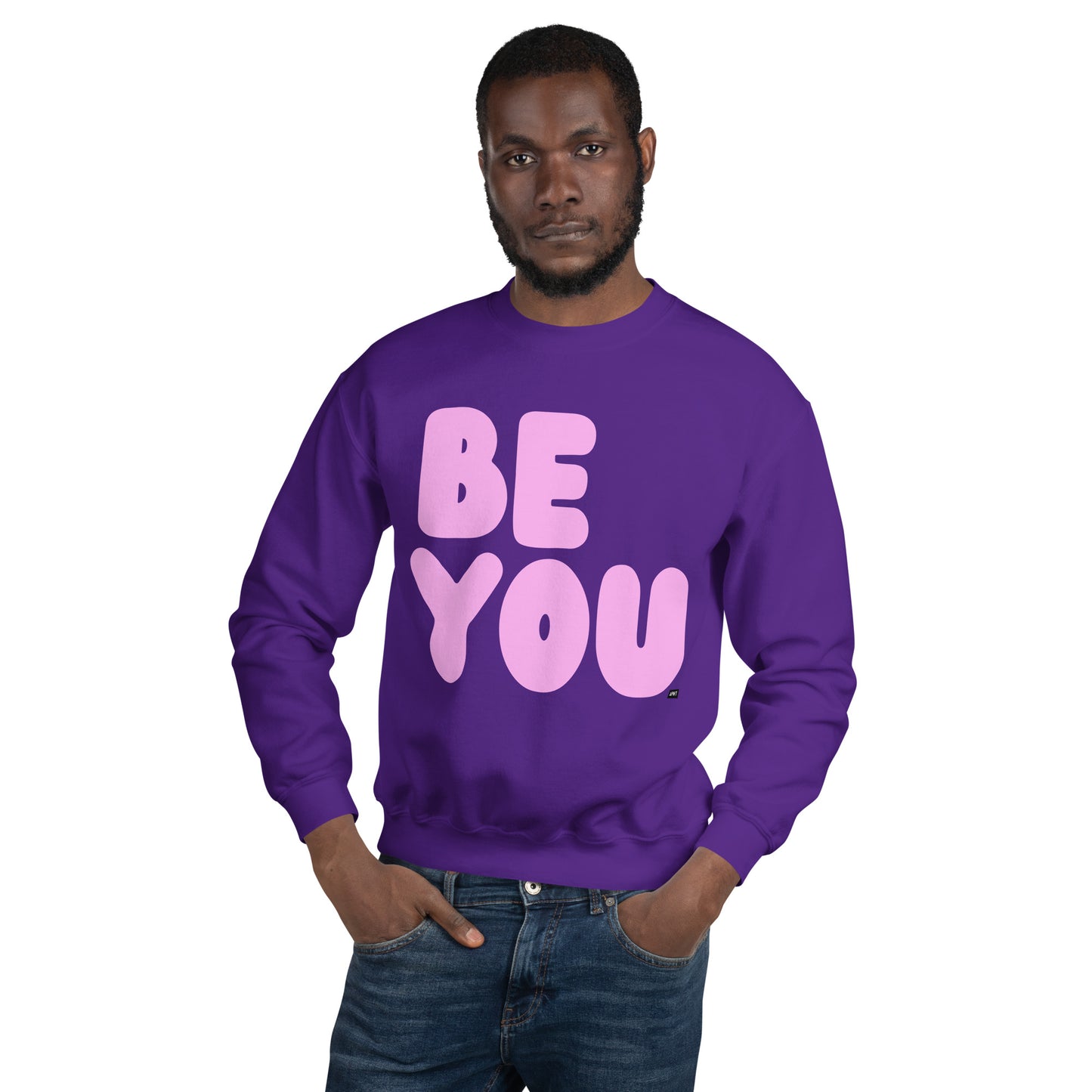 Be You in Pink and Purple Unisex Crew Neck Sweatshirt - The APWT Gift Shop