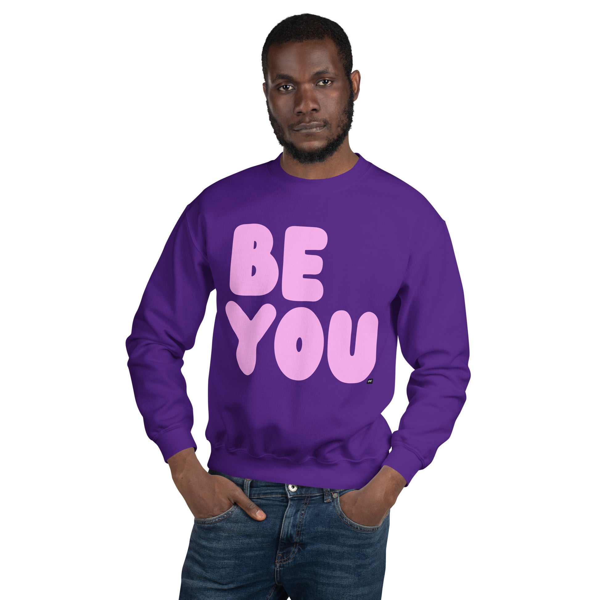 Be You in Pink and Purple Unisex Crew Neck Sweatshirt - The APWT Gift Shop