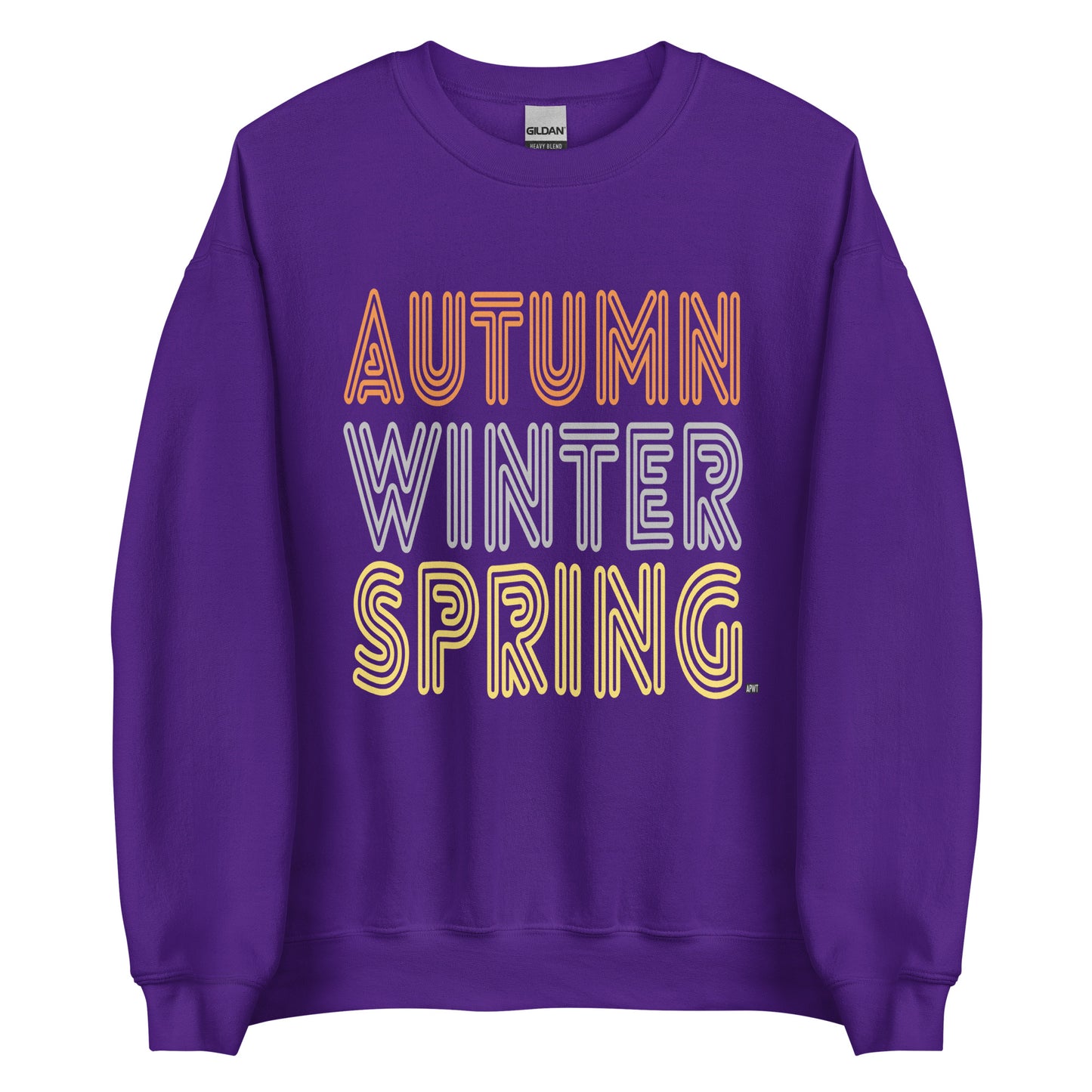 APWT Gift Shop's Fall in Autumn Unisex Crew Neck Sweatshirt from the Day in the Life Collection in Purple
