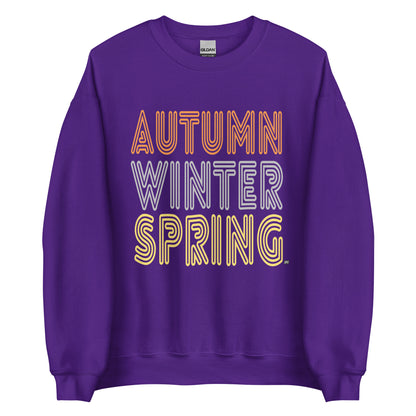 APWT Gift Shop's Fall in Autumn Unisex Crew Neck Sweatshirt from the Day in the Life Collection in Purple
