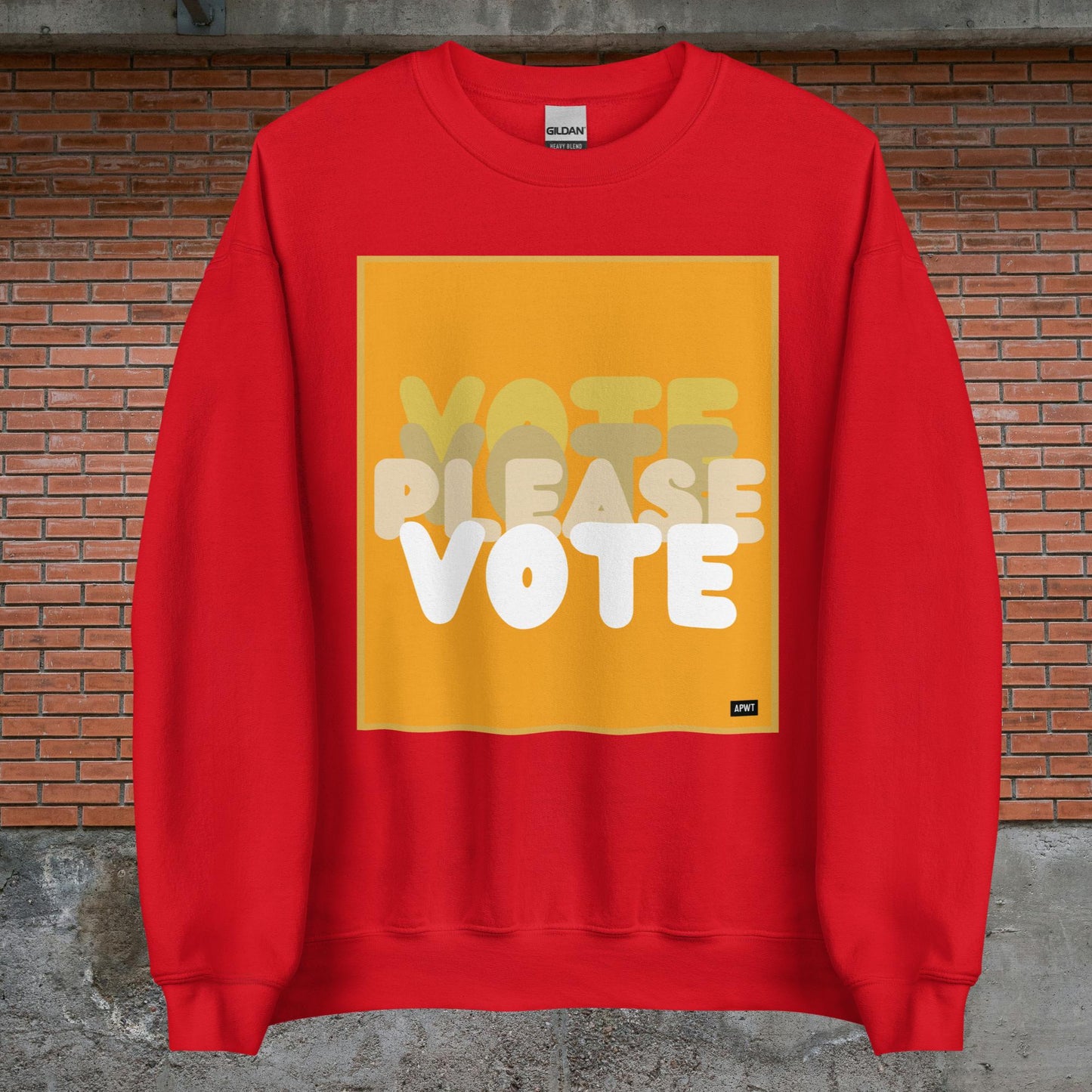 Please Vote in Orange Unisex Crew Neck Sweatshirt - Available in Assorted Colors