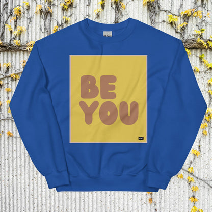 Be You in Yellow and Brown Unisex Crew Neck Sweatshirt - Available in Assorted Colors