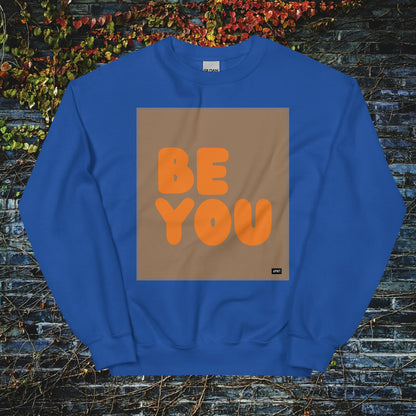 Be You in Brown and Orange Unisex Crew Neck Sweatshirt - Available in Assorted Colors