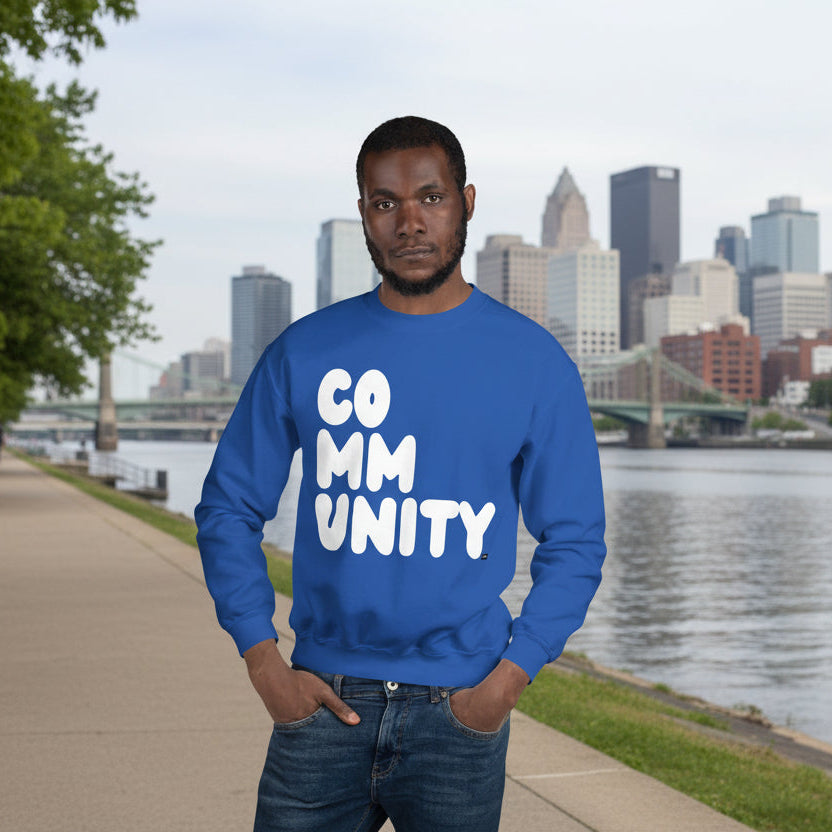 A Community in Ocean Blue Unisex Crew Neck Sweatshirt - The APWT Gift Shop