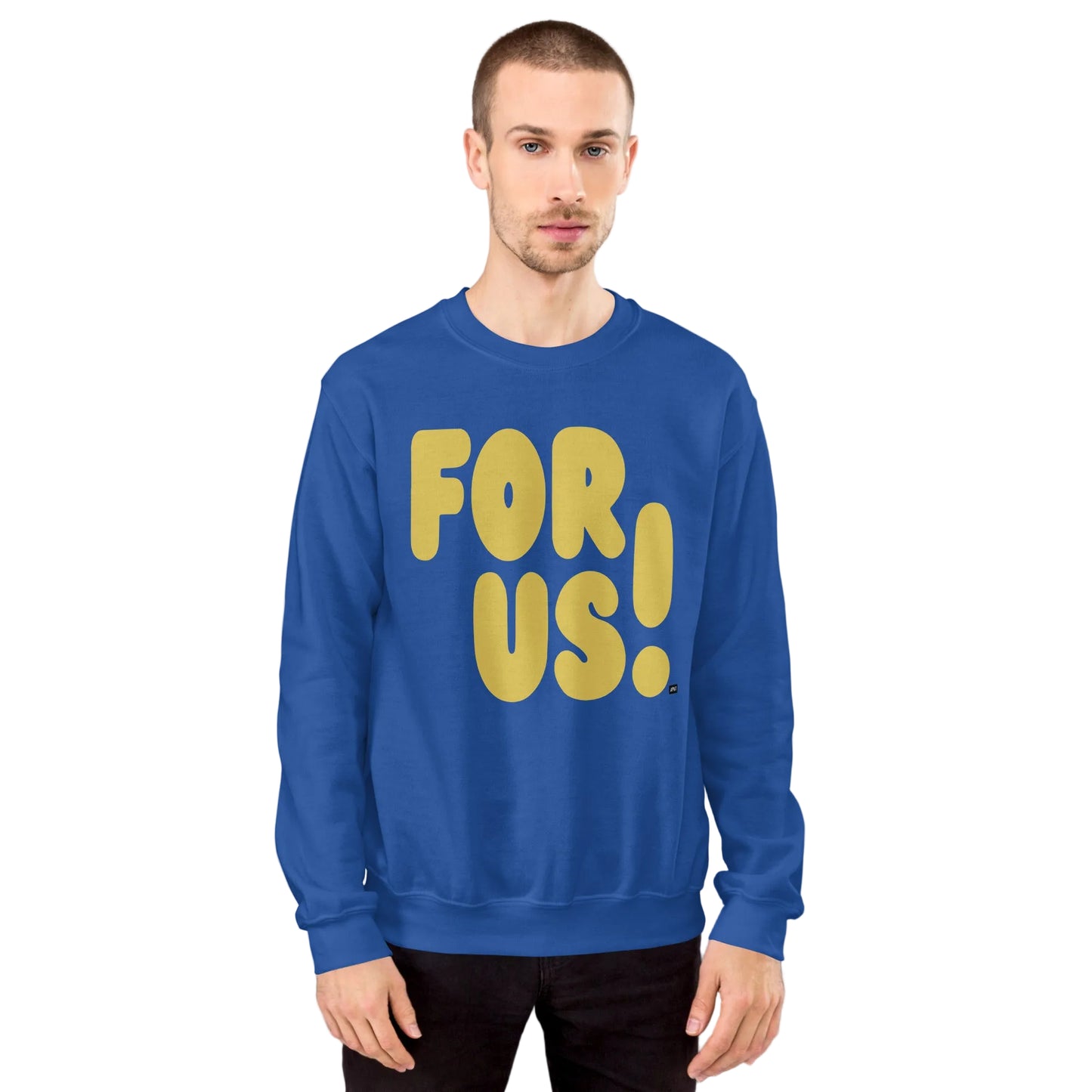 For Us in Blue and Yellow Unisex Crew Neck Sweatshirt - The APWT Gift Shop