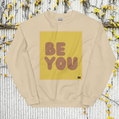 Be You in Yellow and Brown Unisex Crew Neck Sweatshirt - Available in Assorted Colors
